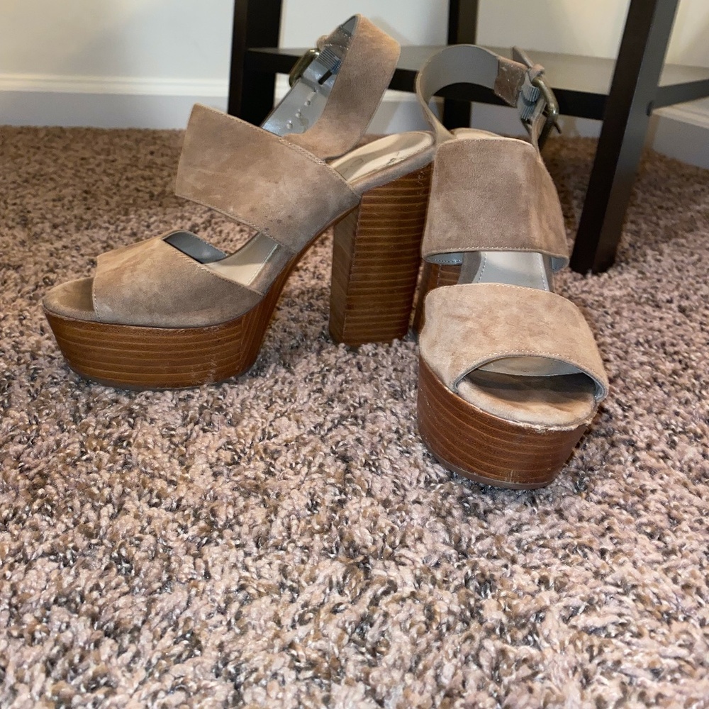 ALDO Suede Tan Heels